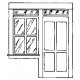 Entry Doors -- With Window pkg(3), HO, Alexander Scale 2403