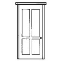 Entry Doors -- Four-Panel pkg(4), HO, Alexander Scale 2405