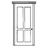 Entry Doors -- Four-Panel pkg(4), HO, Alexander Scale 2405