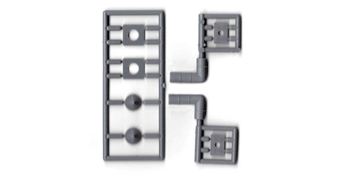 Right Angle Vent Kit -- 16` Scale Diameter, 3 x 5` Scale (unpainted) Matches 293-8293, HO, Tichy Train Group 8292