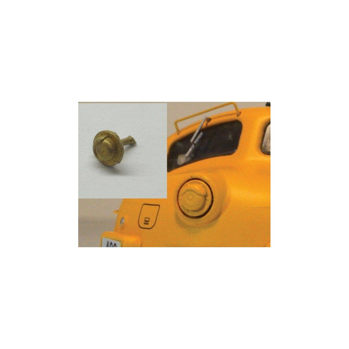 Chicago & North Western F Unit Upper Headlight Mounted Gong Bell -- Brass, HO, Cal Scale 190703