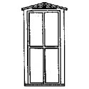 Window -- Durango Station, 4-Pane, Scale 36 x 87′ 91.4 x 221cm pkg(8), HO, Grandt Line Products Inc 5014