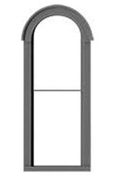 1 Over 1 Round-Top Window with Precut Glazing -- 24 x 72′ pkg(6), O, Tichy Train Group 2087