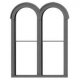 1 Over 1 Round-Top Double-Hung Window with Precut Glazing -- 54 x 72′ pkg(4), O, Tichy Train Group 2088