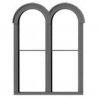 1 Over 1 Round-Top Double-Hung Window with Precut Glazing -- 54 x 72′ pkg(4), O, Tichy Train Group 2088