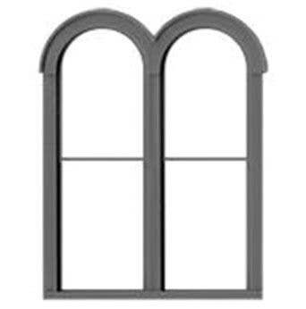 1 Over 1 Round-Top Double-Hung Window with Precut Glazing -- 54 x 72′ pkg(4), O, Tichy Train Group 2088