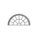 13-Pane Half-Round Masonry Window with Precut Glazing -- Actual Opening: 1.315 x .68′ pkg(3), O, Tichy Train Group 2091
