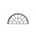 13-Pane Half-Round Masonry Window with Precut Glazing -- Actual Opening: 1.315 x .68′ pkg(3), O, Tichy Train Group 2091