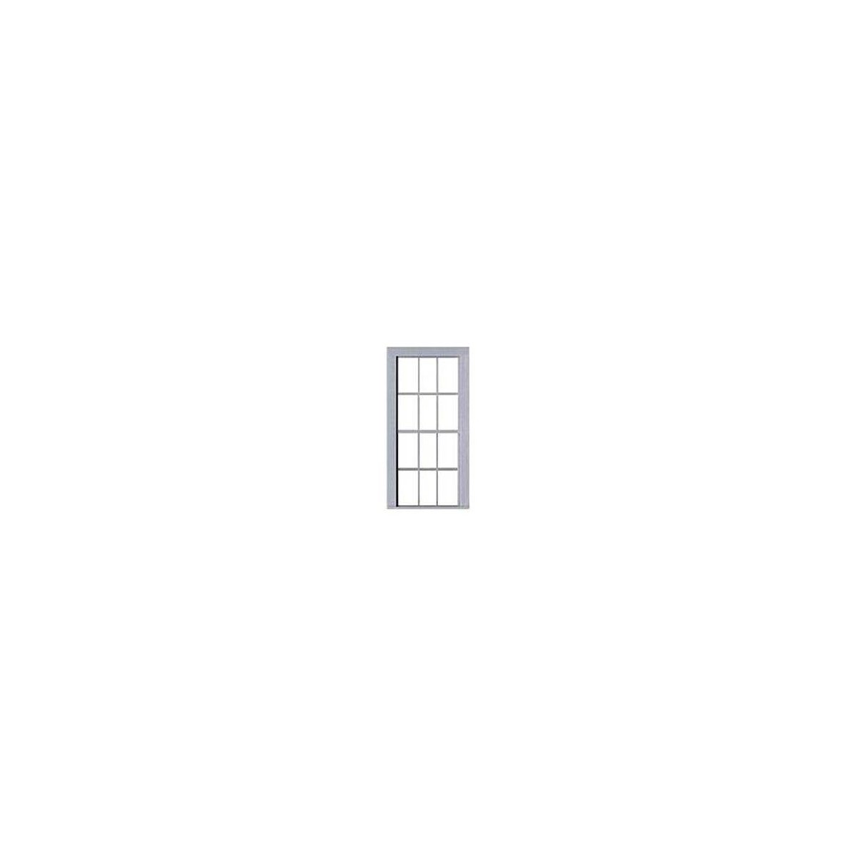 6-6 Double-Hung Window with Glazing and Shades -- 38 x 90` Scale (Fits .83 x 1.836` Opening) pkg, O, Tichy Train Group 2093