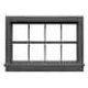 Eight-Pane Window with Precut Glazing -- 50 x 32` Scale, .35 x .23` Opening pkg(12), N, Tichy Train Group 2544