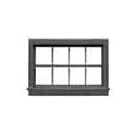Eight-Pane Window with Precut Glazing -- 50 x 32` Scale, .35 x .23` Opening pkg(12), N, Tichy Train Group 2544