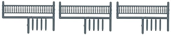 Turned Spindle Porch Rail pkg(3) Scale 16` Long & 40` Tall, HO, Tichy Train Group 8093