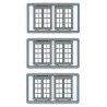 Windows - Double Hung pkg(6) -- 4/4 Double (Matches 8030) 64 x 80′ (Fits .81 x .99: Opening), HO, Tichy Train Group 8126