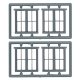 Windows - Double Hung pkg(6) -- Two 2/2 Single Window Scale 63 x 69′ (Matches 8031 - Fits .785 , HO, Tichy Train Group 8098