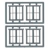 Windows - Double Hung pkg(6) -- Two 2/2 Single Window Scale 63 x 69′ (Matches 8031 - Fits .785 , HO, Tichy Train Group 8098