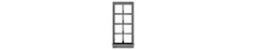 4-4 Double-Hung Window with Glazing -- 26 x 63` Scale (Fits .20 x .435` Opening) pkg(12), N, Tichy Train Group 2541