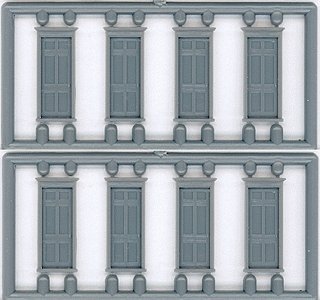 Doors - pkg(6) -- 6 Panel, Framed, N, Tichy Train Group 2514