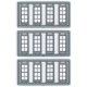 Windows - Double Hung pkg(12) -- 4/4 Double 27 x 64` (Fits .36 x .78` Opening), HO, Tichy Train Group 8131