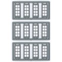 Windows - Double Hung pkg(12) -- 4/4 Double 27 x 64` (Fits .36 x .78` Opening), HO, Tichy Train Group 8131