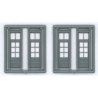 6-Lite Door w/2 Lite Transom - pkg(4) -- 33 x 110` (Fits Opening .42 x 1.31`), HO, Tichy Train Group 8132