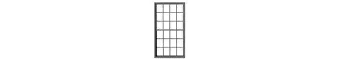12-12 Double-Hung Masonry Window with Glazing and Shades -- 48 x 86` Scale (Fits .545 x .985` O, HO, Tichy Train Group 8307