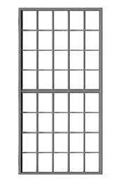 40-Pane Masonry Window w/Glazing -- 50 x 100` Scale, Fits .68 x 1.45` Opening pkg(6), HO, Tichy Train Group 8295