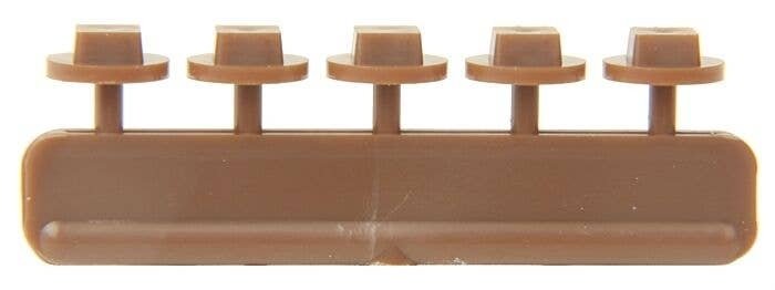 Nut, Bolt & Washer Detail -- 10` Square Bolt w/20` Washer, Styrene, Rust Color, pkg(40), HO, Tichy Train Group 8275