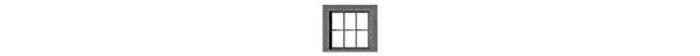 6-Pane Window with Glazing -- 30 x 28` Scale (Fits .4 x .365` Opening) pkg(12), HO, Tichy Train Group 8306