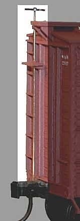 Vertical Brake Staff and Brake Wheel -- pkg(6), HO, Accurail Inc 171