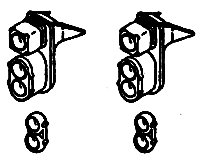 Headlight Sets - SP - Mars Lights, SD7/9 -- Double End pkg(8), HO, Details West 105
