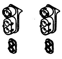 Headlight Sets - SP - Pyle Lights, Post-1958 Hood Units -- Double End pkg(8), HO, Details West 103