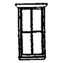 Windows -- 4-Pane Station, Scale 30 x 69′ 76.2 x 175cm pkg(12), N, Grandt Line Products Inc 8019