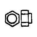 Hex Nut & Bolt Without Washer pkg(100) -- Scale 1-1/2′, O, Grandt Line Products Inc 127