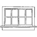 Horizontal Sliding Windows -- Scale 52 x 33′ 132 x 83.8cm pkg(4), O, Grandt Line Products Inc 3713