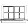 Horizontal Sliding Windows -- Scale 52 x 33′ 132 x 83.8cm pkg(4), O, Grandt Line Products Inc 3713