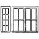Windows -- Rio Grande Southern Ophir Station 8 Pane 24 x 82` & 72 x 82` pkg(4), HO, Grandt Line Products Inc 5196