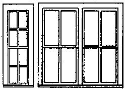 Windows -- Rio Grande Southern Ophir Station 8 Pane 24 x 82` & 72 x 82` pkg(4), HO, Grandt Line Products Inc 5196