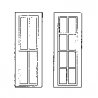Rio Grande Southern-Style Depot Windows -- 2/2 Light, 24 x 82` 4/4 Light, 24 x 82`, O, Grandt Line Products Inc 3729
