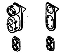 Headlight Sets - SP - Pyle Lights, Post-1958 Hood Units -- Single End pkg(6), HO, Details West 102