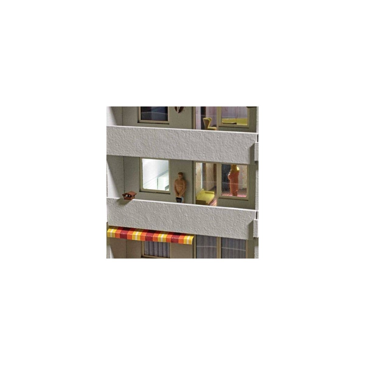 Interior Furnishing Detail Set -- Sofa, Entertainment Center, Stove/Oven, Counter, 3 Unpainted, HO, Busch Gmbh & Co Kg 1992