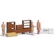 Interior Furnishing Detail Set -- Sofa, Entertainment Center, Stove/Oven, Counter, 3 Unpainted, HO, Busch Gmbh & Co Kg 1992