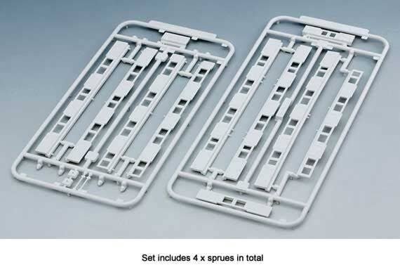 Platform Edge Barriers with Doors pkg(4) -- Use with 381-23160 and -23161, Sprues with Decals (Japan, N, Kato USA Inc 23163