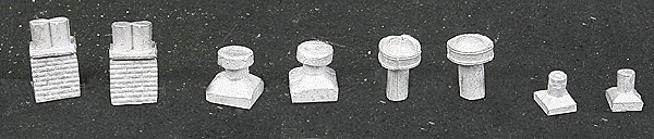 Roof Detail Assortment - Making A Scene(TM) -- Vintage (Unpainted Metal Castings), N, The N Scale Architect 20083