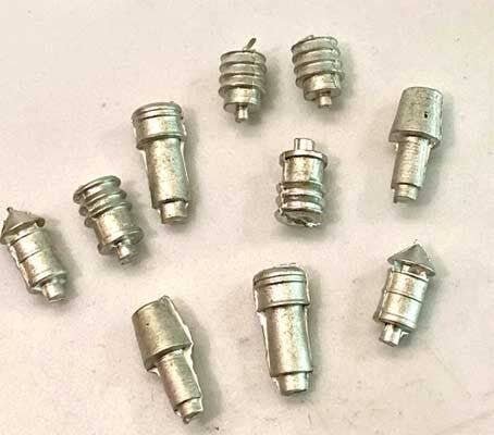 Small Roof Vents -- Unpainted Metal Castings pkg(10), HO, Bar Mills LLC 201