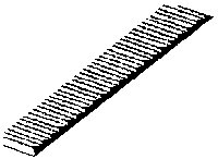 Styrene - Steps/Louvers -- 34-Degree Incline, 3-7/8 x 2-1/8′ 9.8 x 5.4cm, N, Plastruct Inc 90951