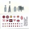 Gas Pump Set -- 1 Each of 3 Styles w/Printed Gas Logo Sheet, HO, Grandt Line Products Inc 5314
