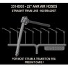22′ AAR Air Hoses - Molded Rubber -- With Straight Train Line Pipe - 4 Pairs, HO, Hi-Tech Details 6038