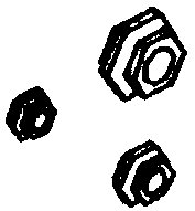 Steam Loco Pipe Unions (Brass Castings) -- Hexagonal - 8 Small, 6 Medium, 2 Large, HO, Cal Scale 484