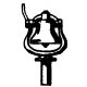 Steam Engine Bell w/Bracket (Brass Casting) -- Standard Rope Pull Type, HO, Cal Scale 281
