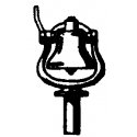 Steam Engine Bell w/Bracket (Brass Casting) -- Standard Rope Pull Type, HO, Cal Scale 281